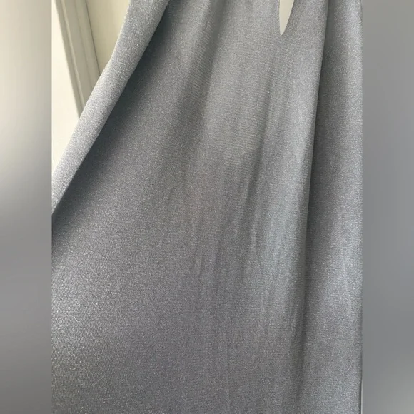 ZARA Halter Neck Maxi Dress in metallic woven silver NWT large - Picture 3 of 7